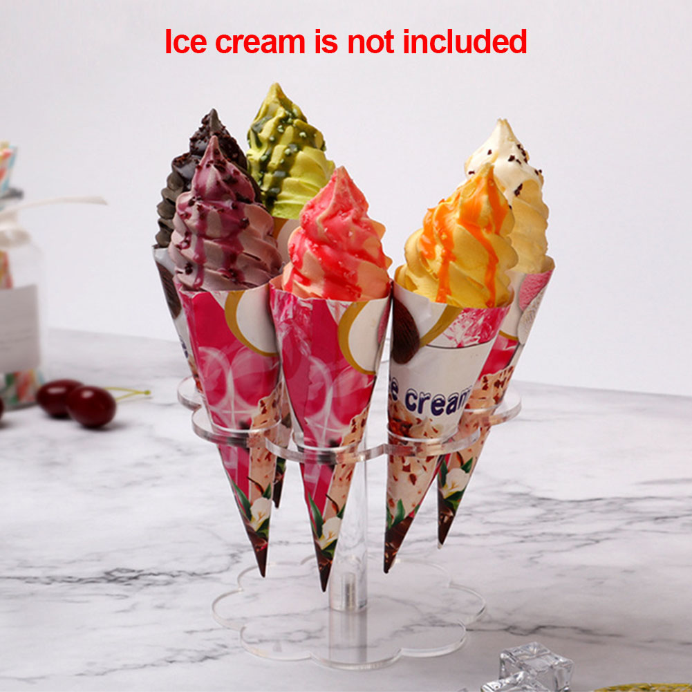 Engraved Acrylic 8 Cone Ice Cream Cone Holder Tray Display ...